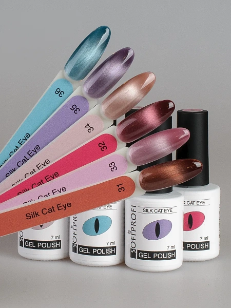 Гель-лак для ногтей кошачий глаз шелковый эффект Sofiprofi Silk Cat Eye, 7 мл